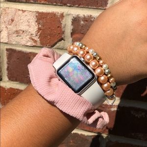 2 pink Beaded pear bracelets (bundle)